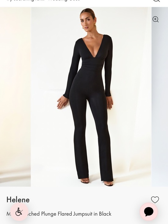 Oh Polly Pants - Oh Polly Black Plunge Flared Jumpsuit